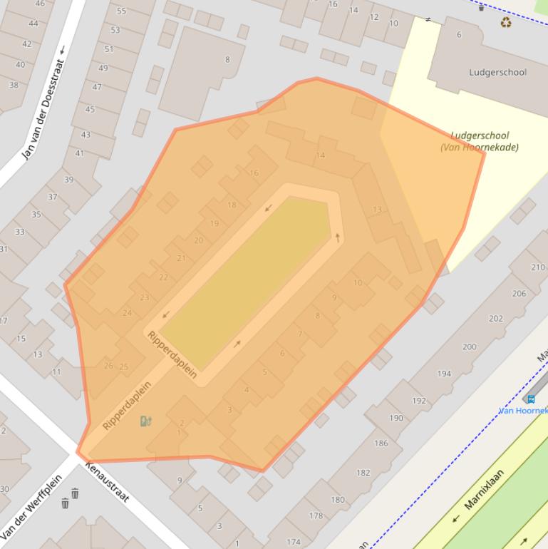 Kaart van postcodegebied 3554AE.