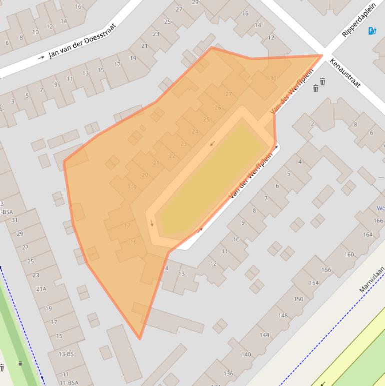 Kaart van postcodegebied 3554AH.