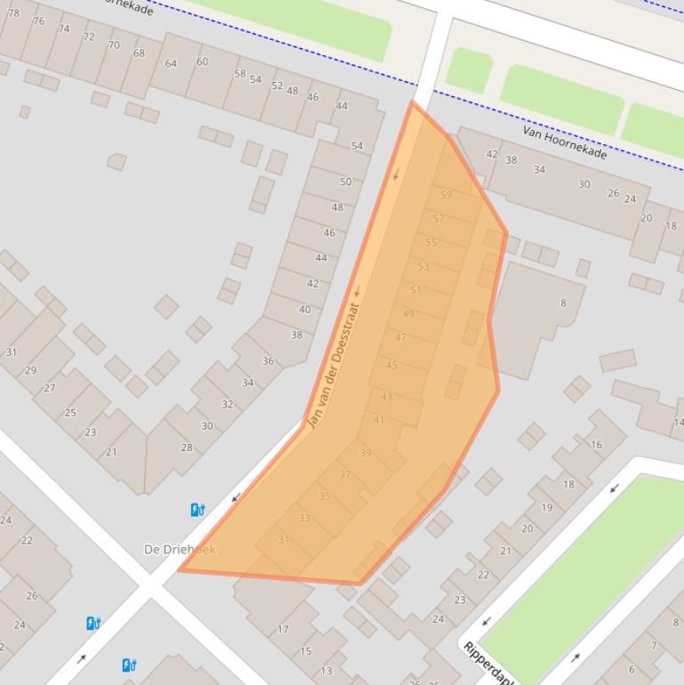 Kaart van postcodegebied 3554AK.