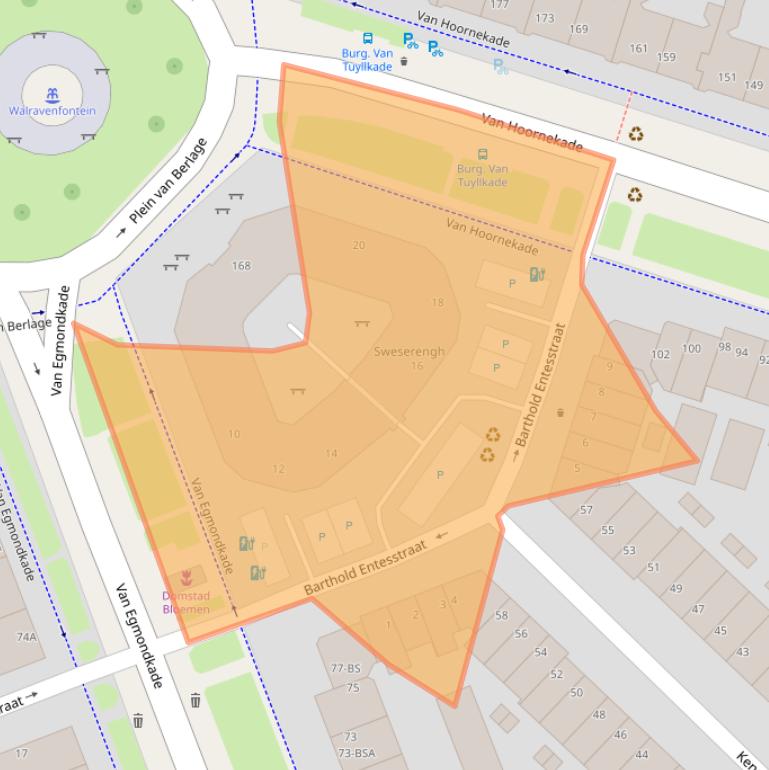 Kaart van postcodegebied 3554AN.