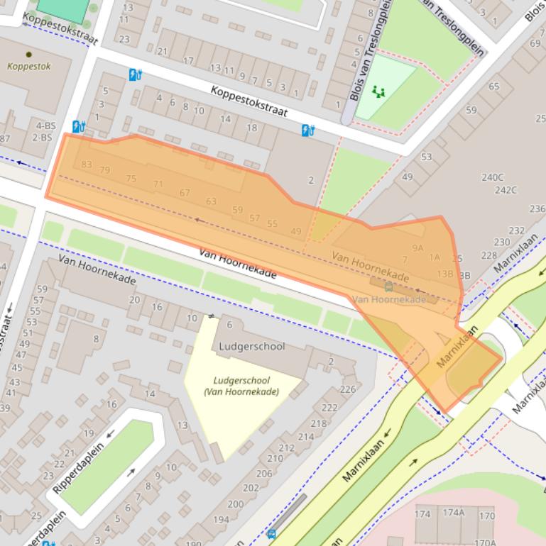 Kaart van postcodegebied 3554AR.