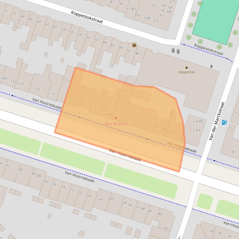 Kaart van postcodegebied 3554AS.