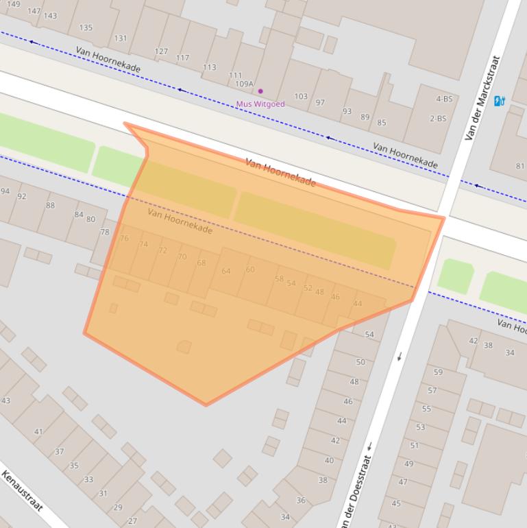 Kaart van postcodegebied 3554AX.