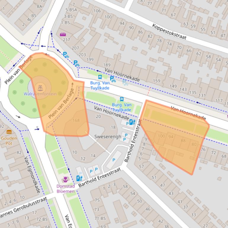 Kaart van postcodegebied 3554AZ.