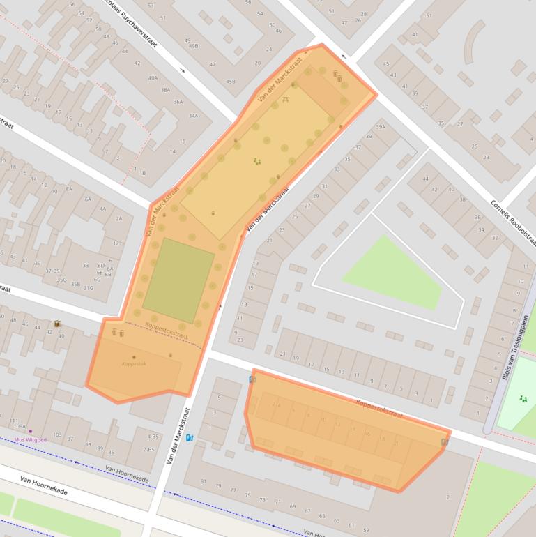 Kaart van postcodegebied 3554BD.