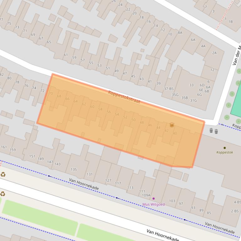 Kaart van postcodegebied 3554BE.