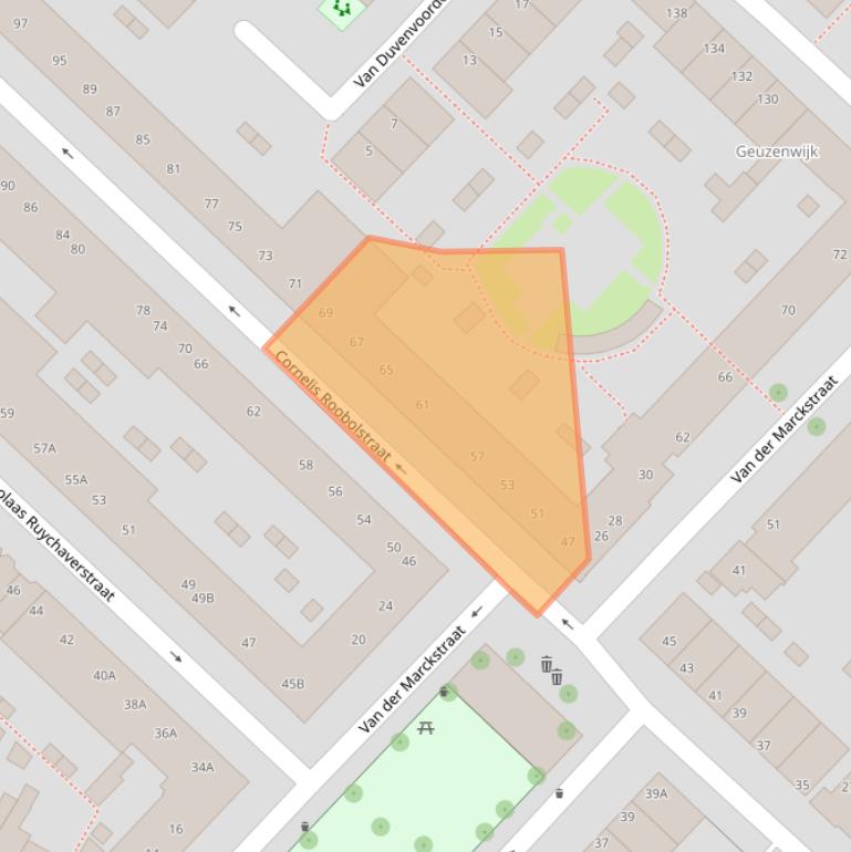 Kaart van postcodegebied 3554BP.