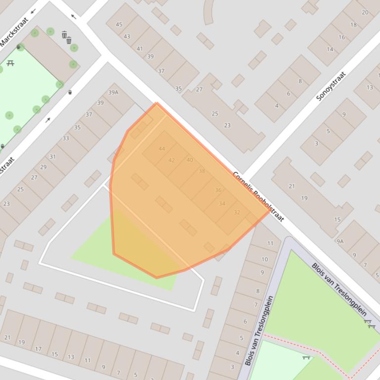 Kaart van postcodegebied 3554BT.