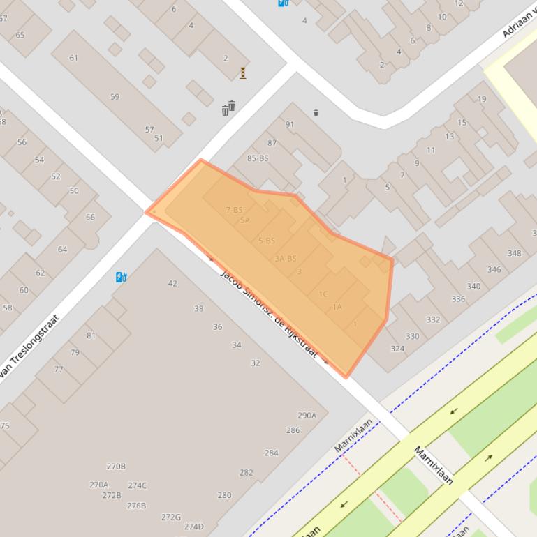 Kaart van postcodegebied 3554CE.