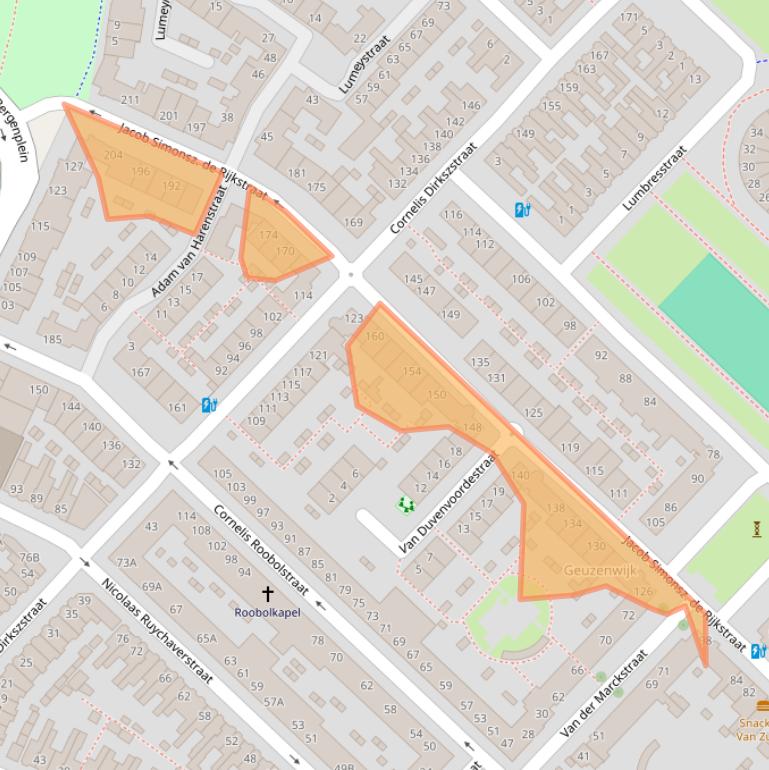 Kaart van postcodegebied 3554CN.