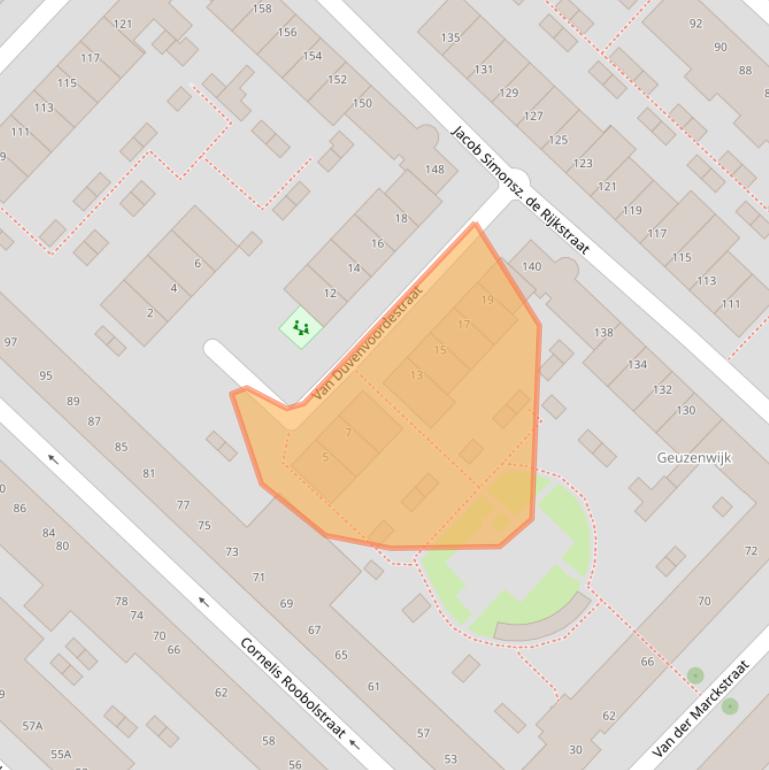 Kaart van postcodegebied 3554CP.