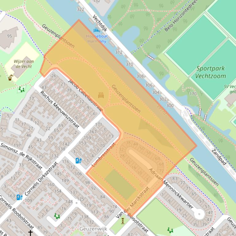 Kaart van postcodegebied 3554CT.