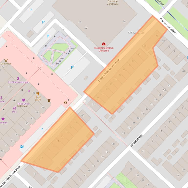 Kaart van postcodegebied 3554EW.