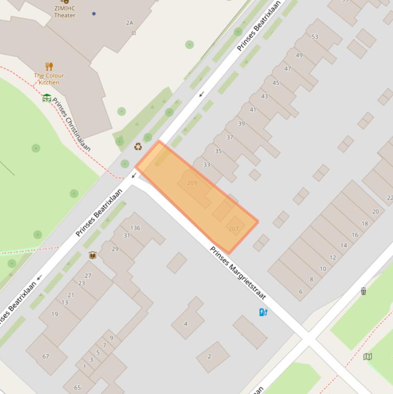 Kaart van postcodegebied 3554GD.