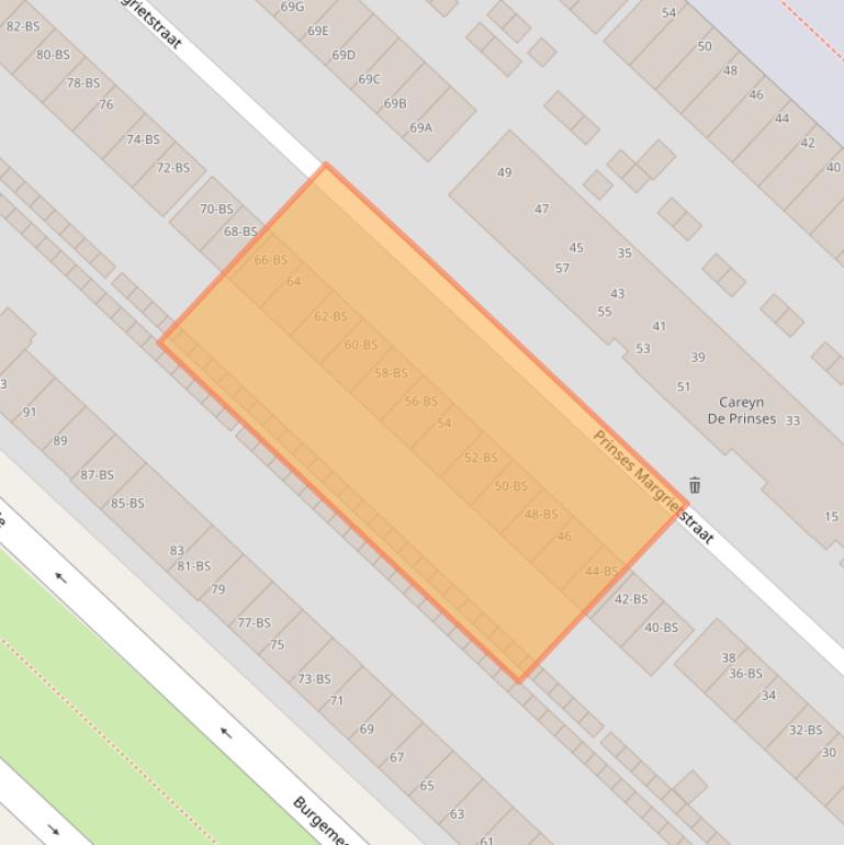 Kaart van postcodegebied 3554GG.