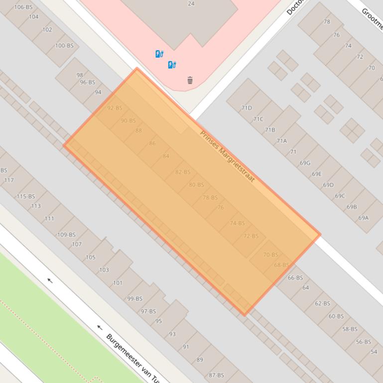 Kaart van postcodegebied 3554GH.