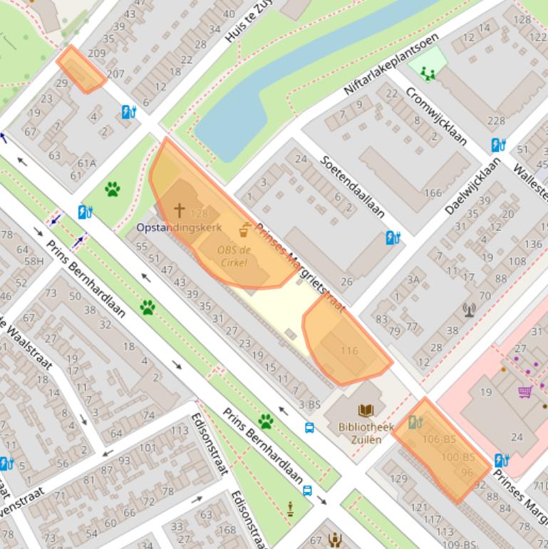 Kaart van postcodegebied 3554GJ.