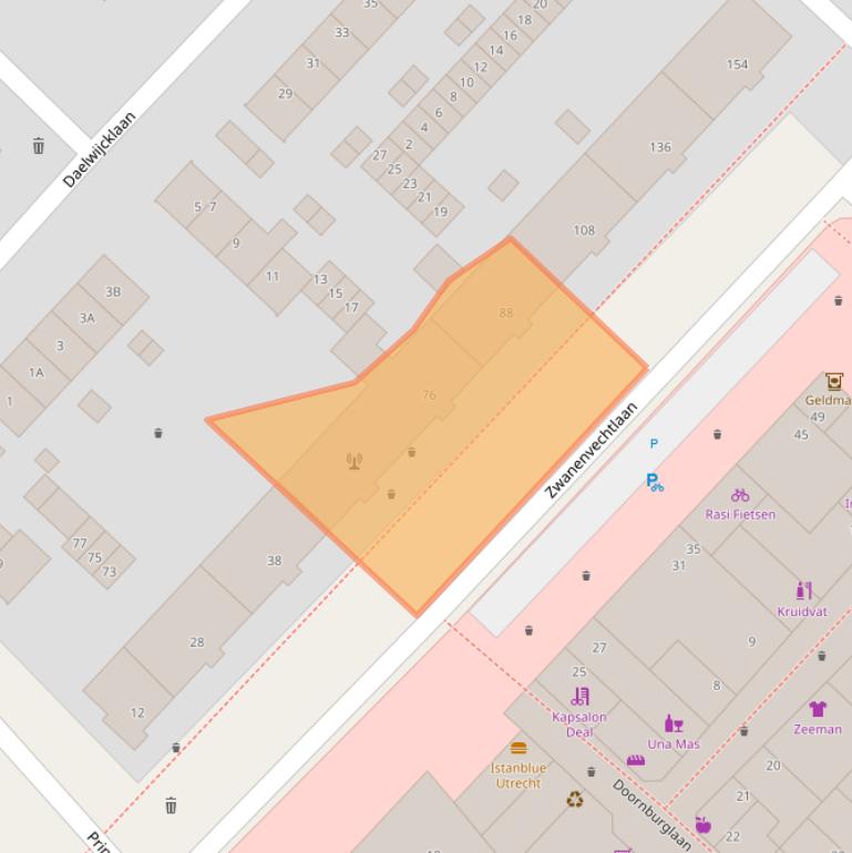 Kaart van postcodegebied 3554GM.