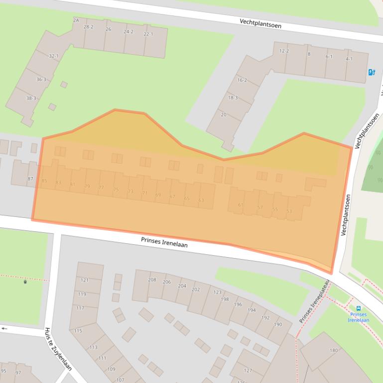 Kaart van postcodegebied 3554HC.