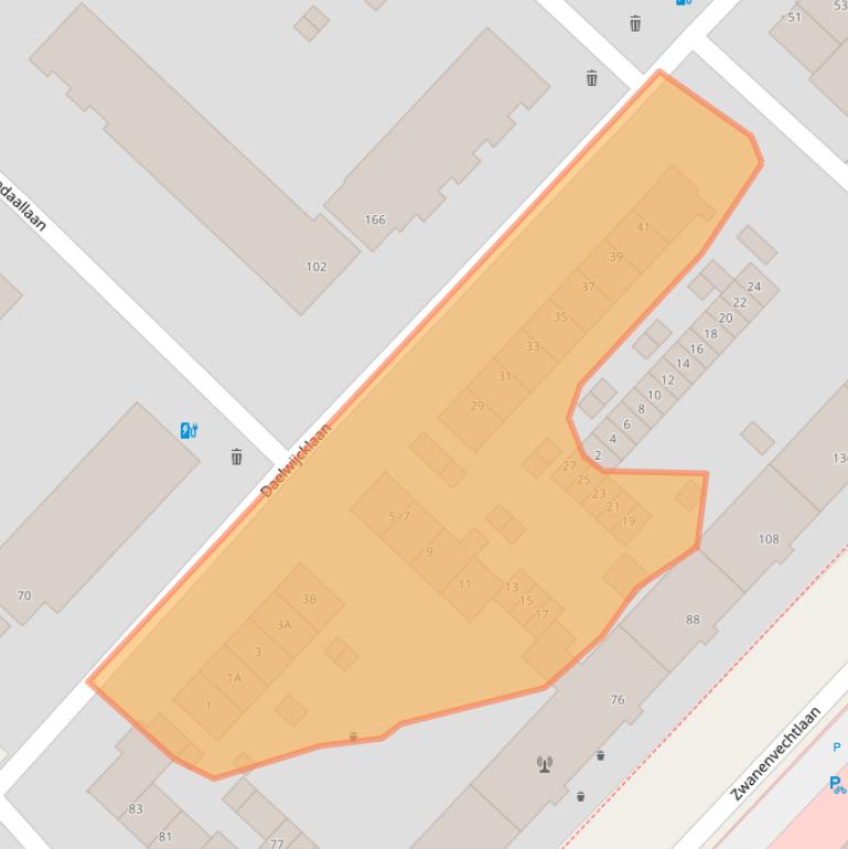 Kaart van postcodegebied 3554HJ.