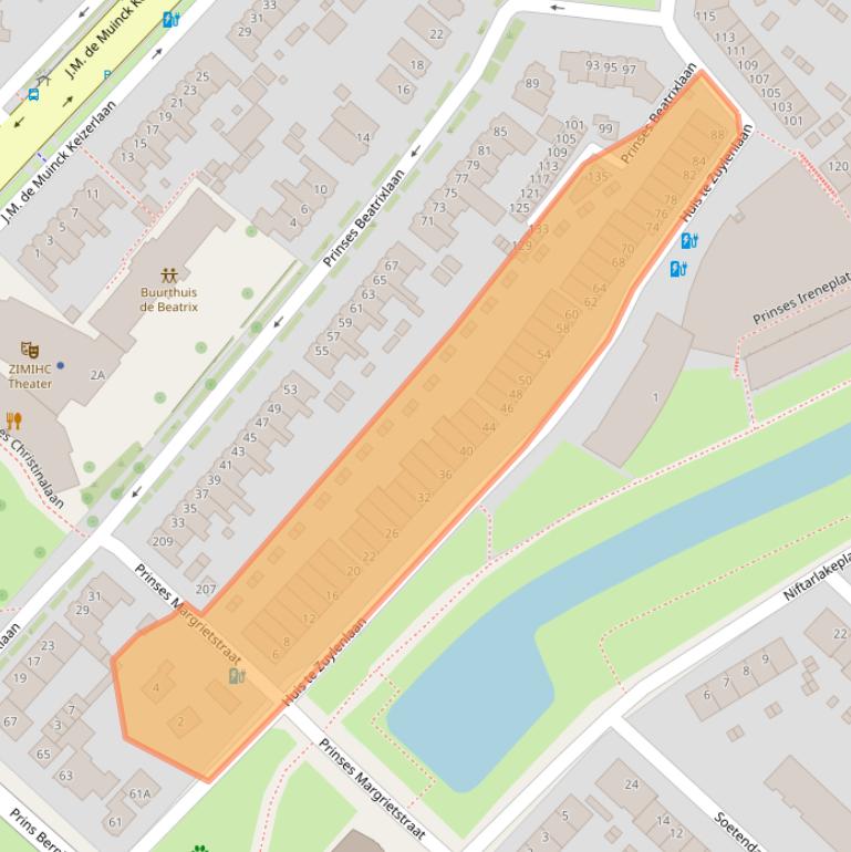 Kaart van postcodegebied 3554JA.