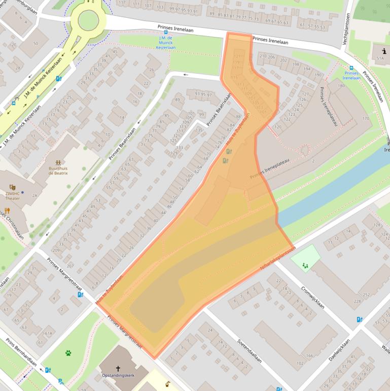 Kaart van postcodegebied 3554JE.