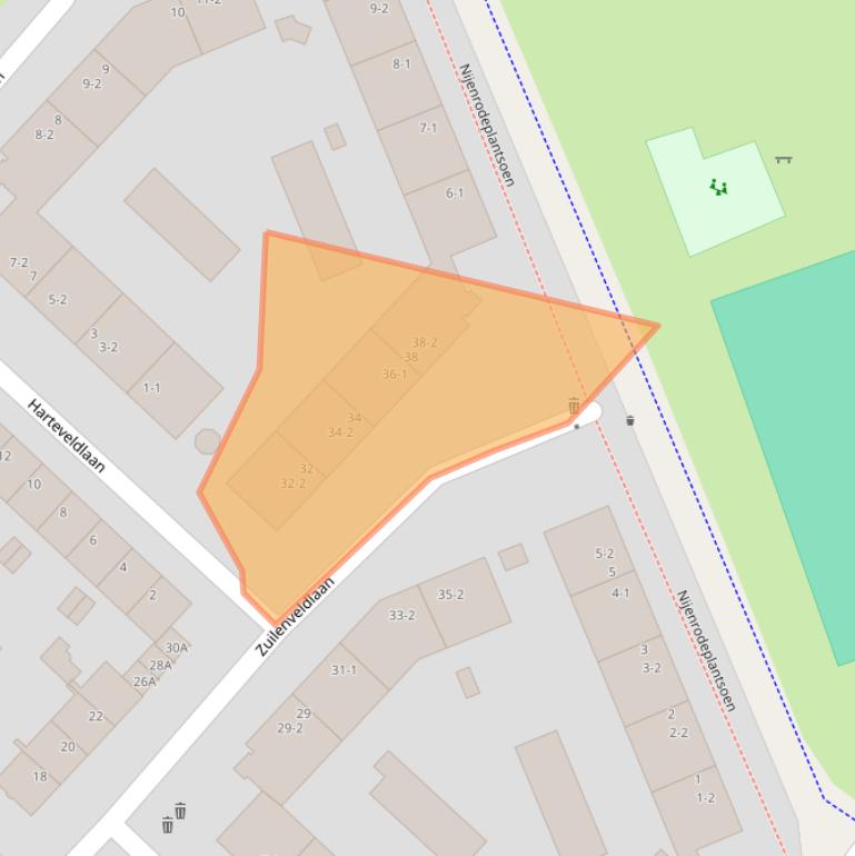 Kaart van postcodegebied 3554TL.