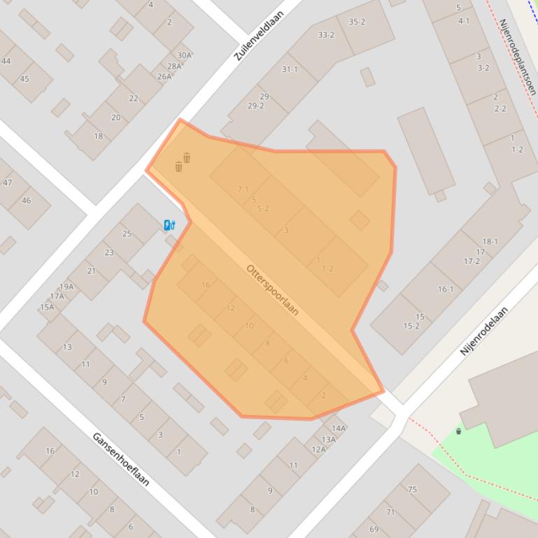 Kaart van postcodegebied 3554TN.