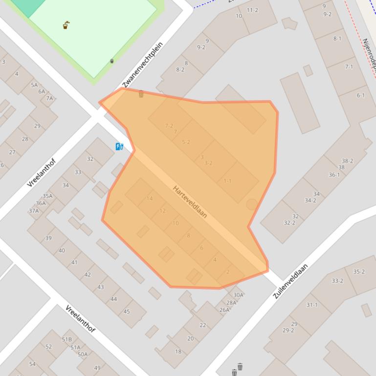 Kaart van postcodegebied 3554TP.