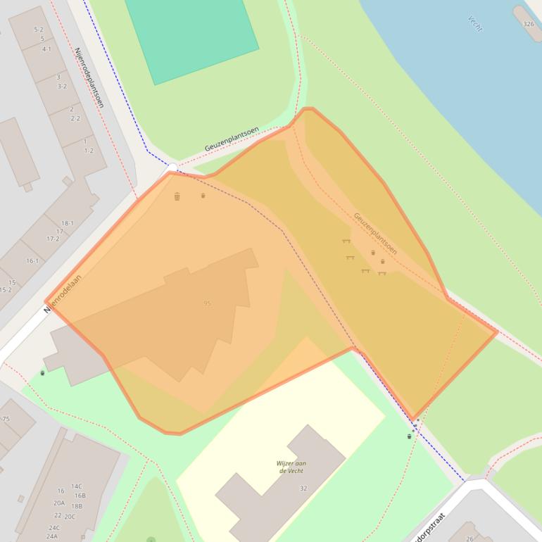 Kaart van postcodegebied 3554TZ.