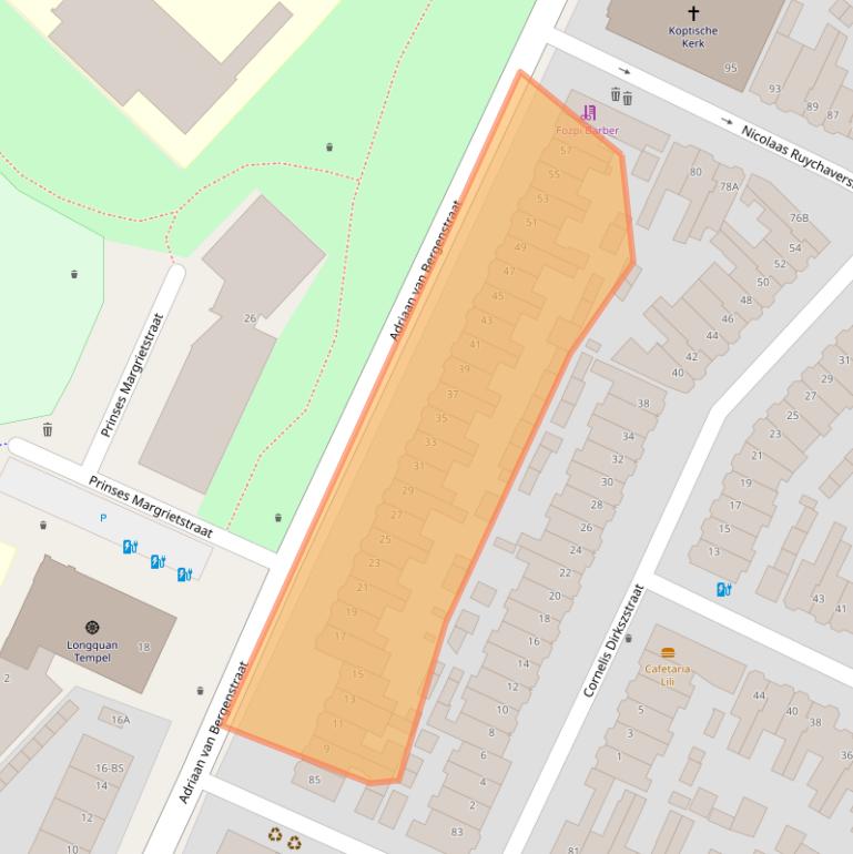 Kaart van postcodegebied 3554VB.