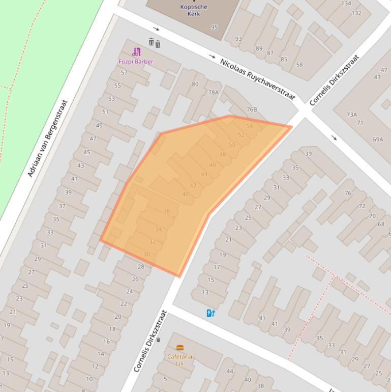 Kaart van postcodegebied 3554VM.