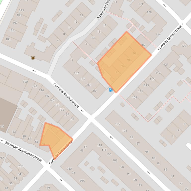 Kaart van postcodegebied 3554VN.