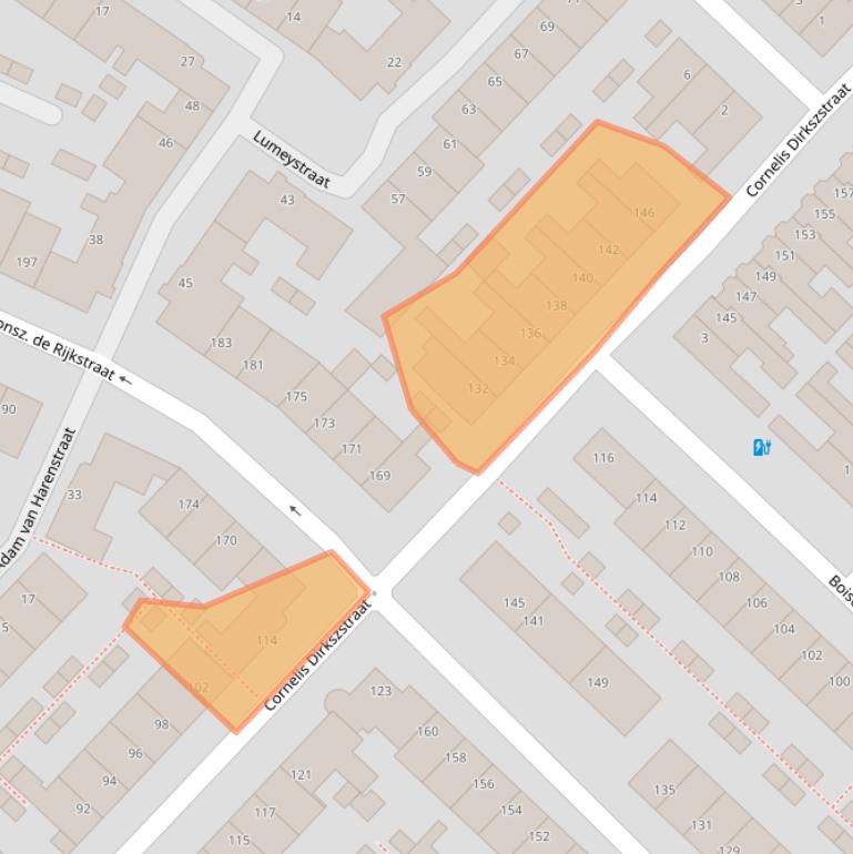 Kaart van postcodegebied 3554VP.