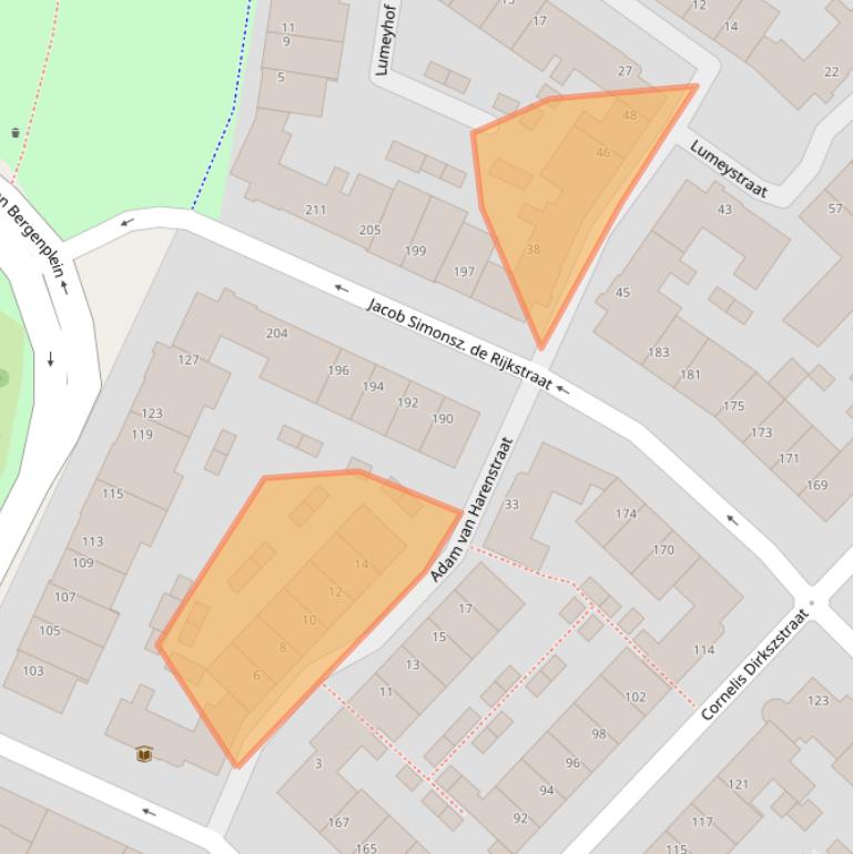 Kaart van postcodegebied 3554VV.