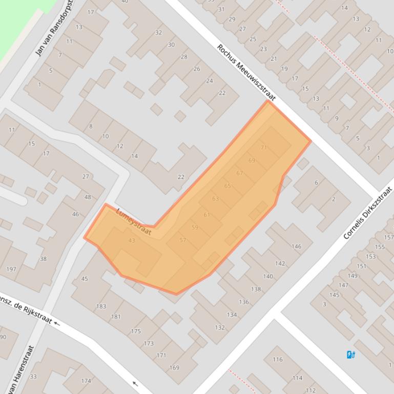 Kaart van postcodegebied 3554WC.