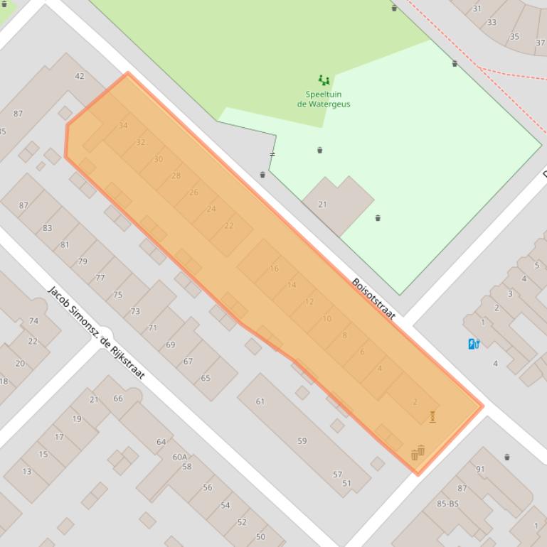 Kaart van postcodegebied 3554XB.