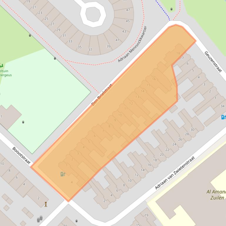 Kaart van postcodegebied 3554XD.