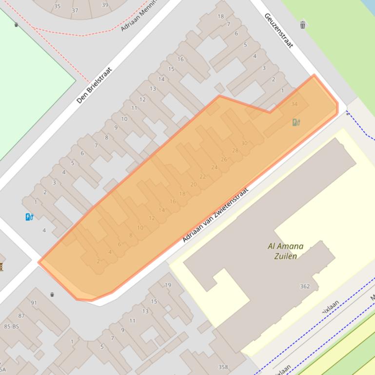 Kaart van postcodegebied 3554XG.