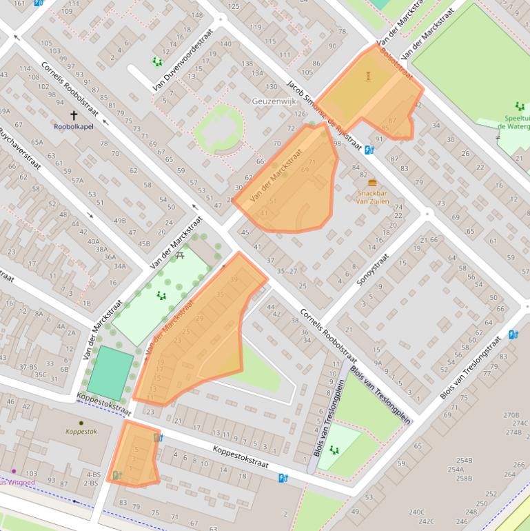 Kaart van postcodegebied 3554XJ.