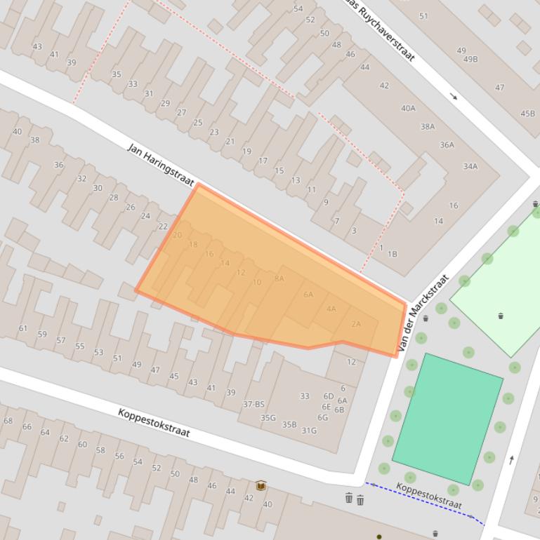 Kaart van postcodegebied 3554XW.