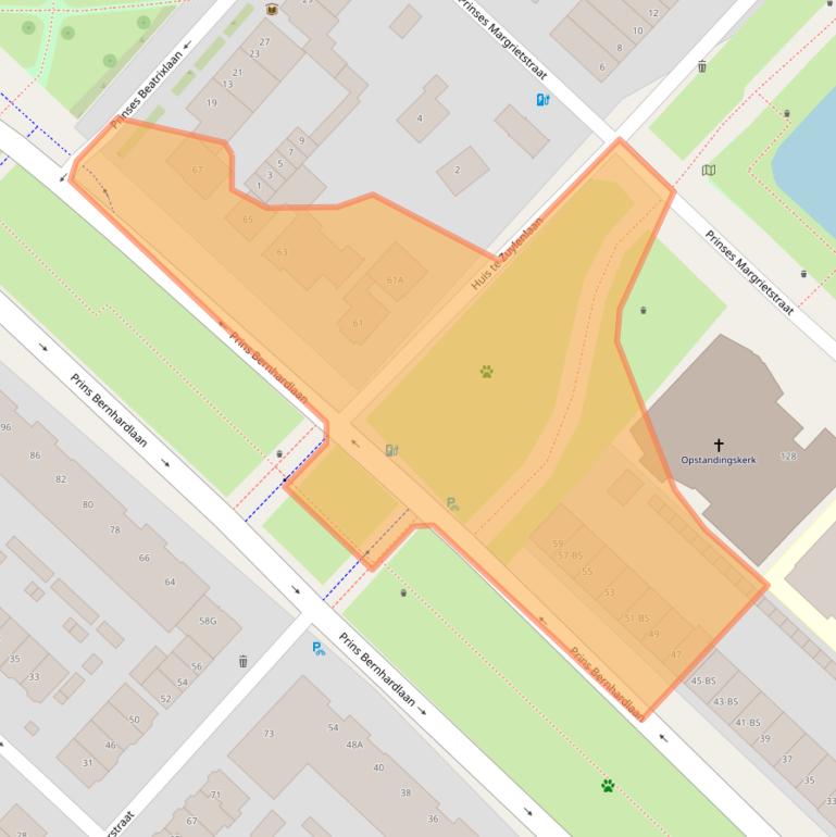 Kaart van postcodegebied 3555AC.