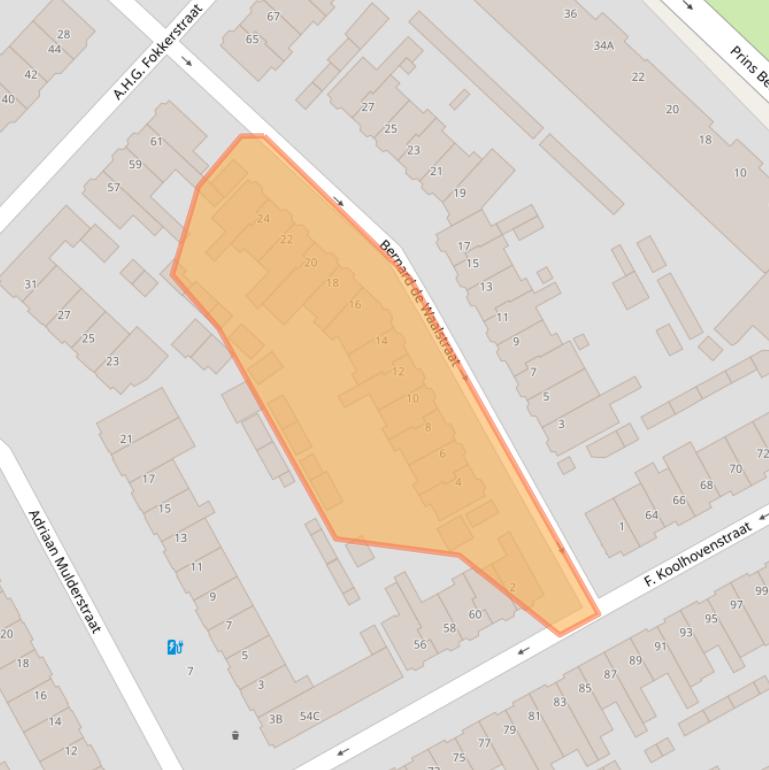 Kaart van postcodegebied 3555BJ.