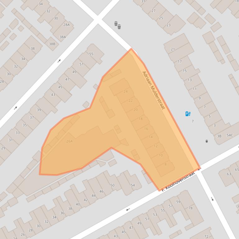 Kaart van postcodegebied 3555BN.