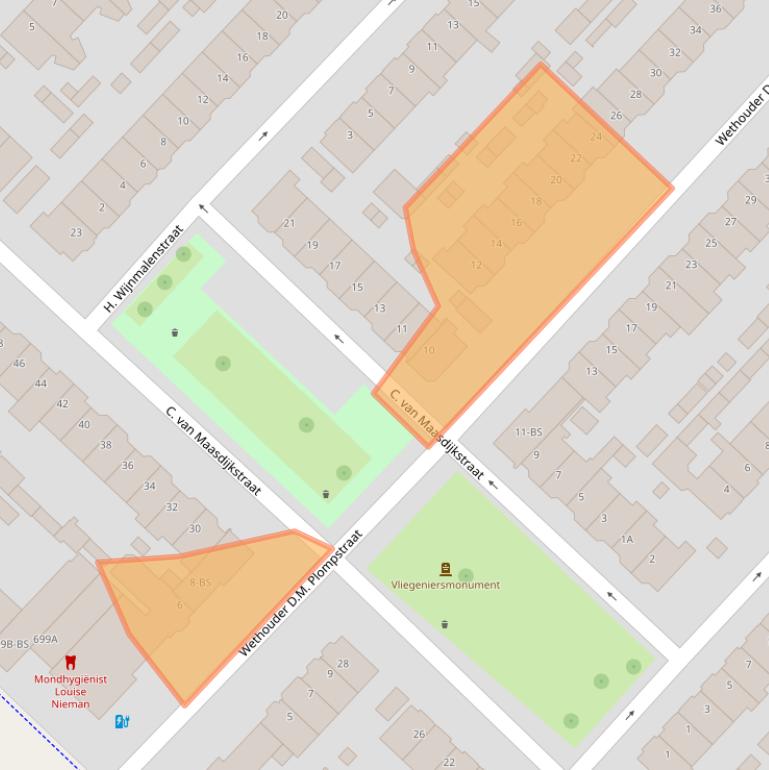 Kaart van postcodegebied 3555BT.