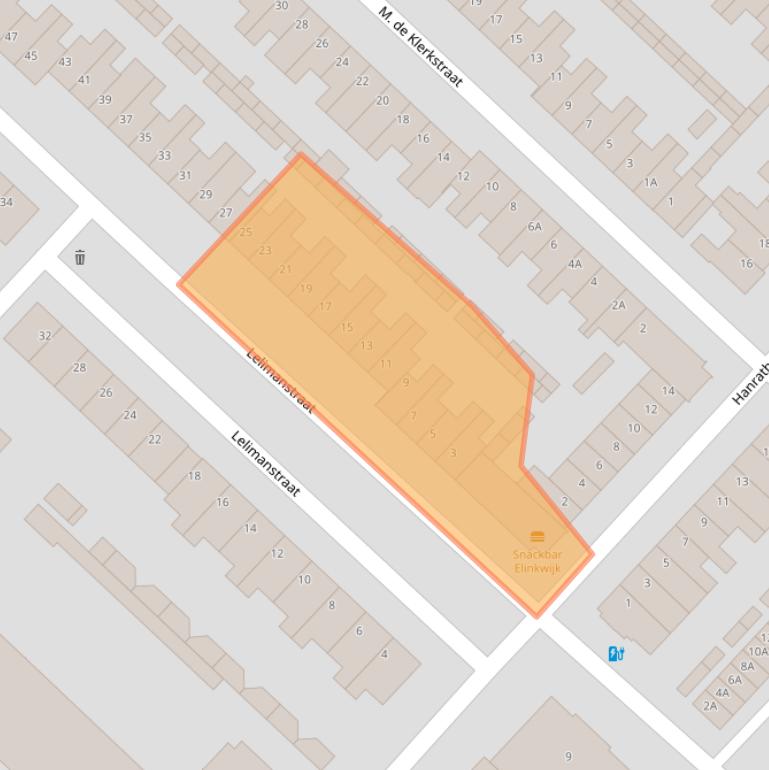 Kaart van postcodegebied 3555CA.