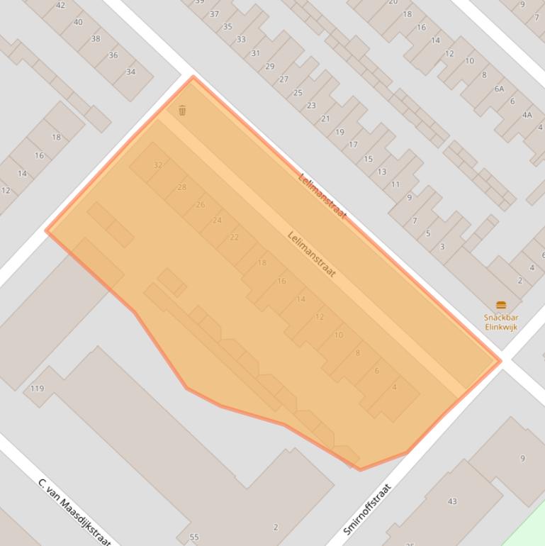 Kaart van postcodegebied 3555CC.