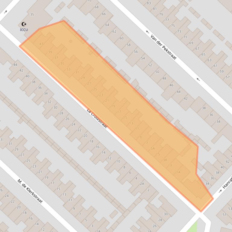 Kaart van postcodegebied 3555CK.