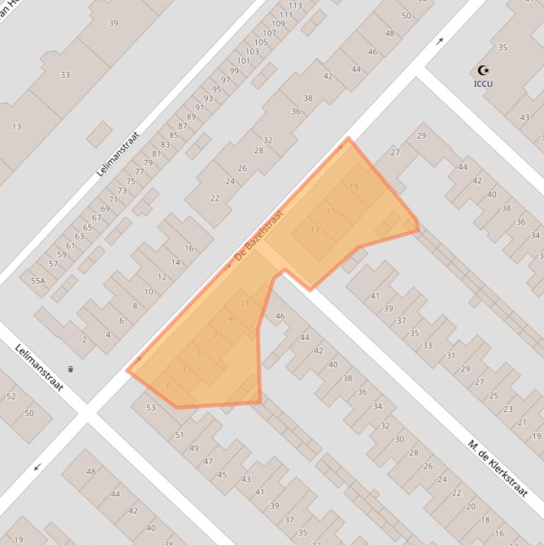 Kaart van postcodegebied 3555CP.