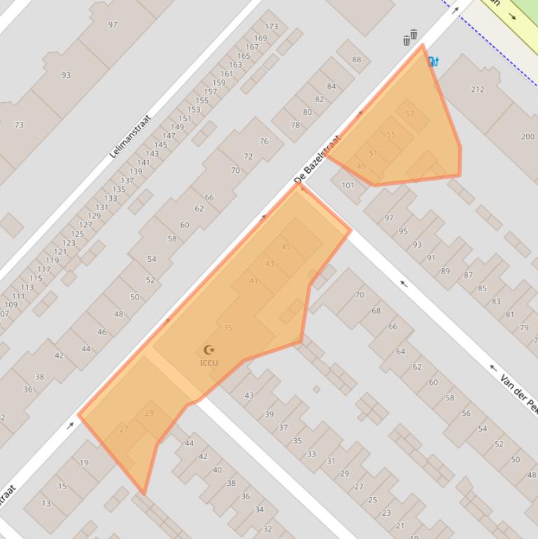 Kaart van postcodegebied 3555CR.